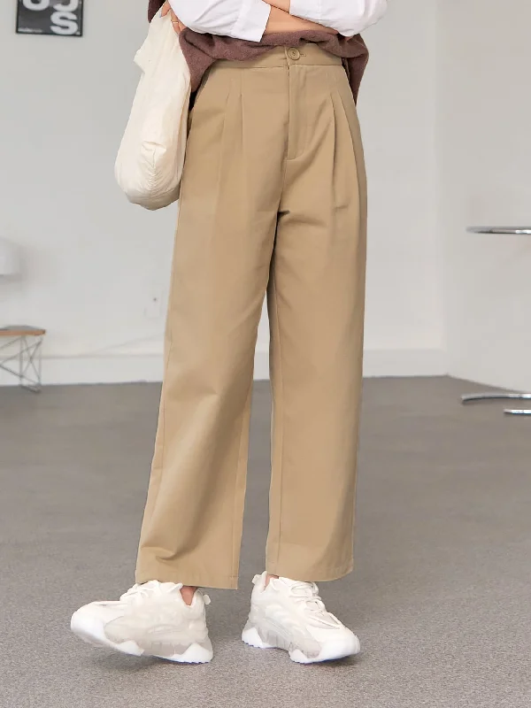 Weekend Deals That Sparkle Casual Plain High Waist Long Women Pants