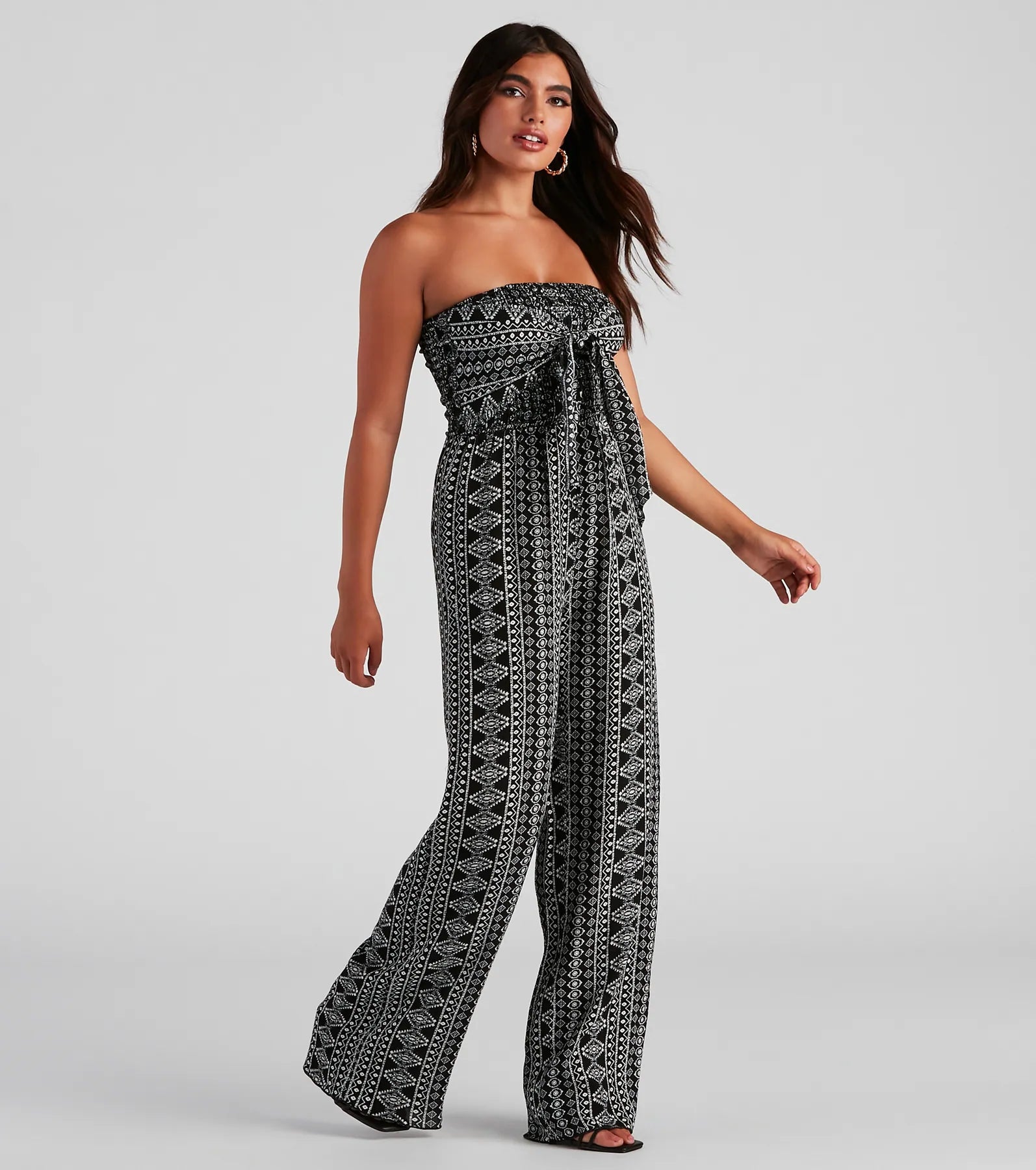 Lowest Price Boho Summer Tie-Front Jumpsuit