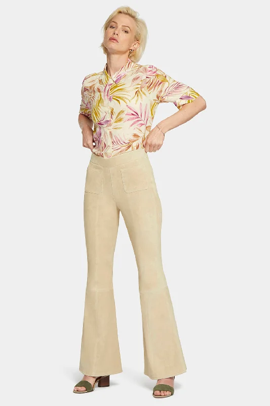 Buy More, Save More Stretch Suede Flared Pants - Warm Sand