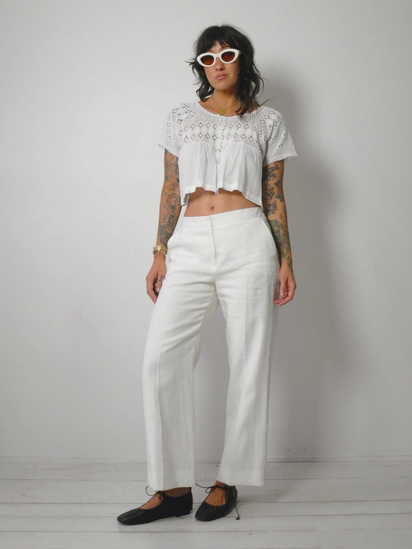 Price Meltdown Max Mara Ivory Linen Trousers