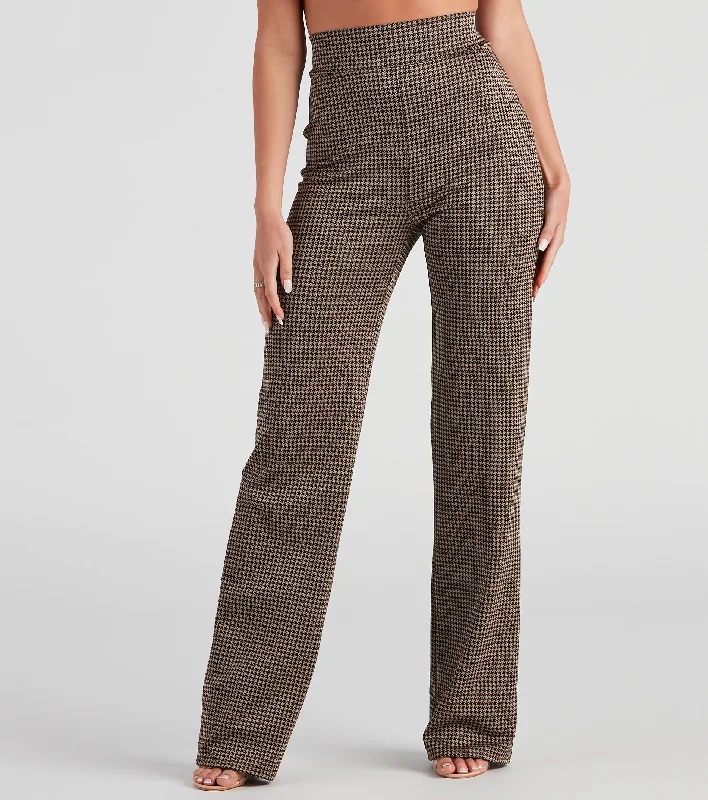 Special Price Back To Business Houndstooth Trouser Pants