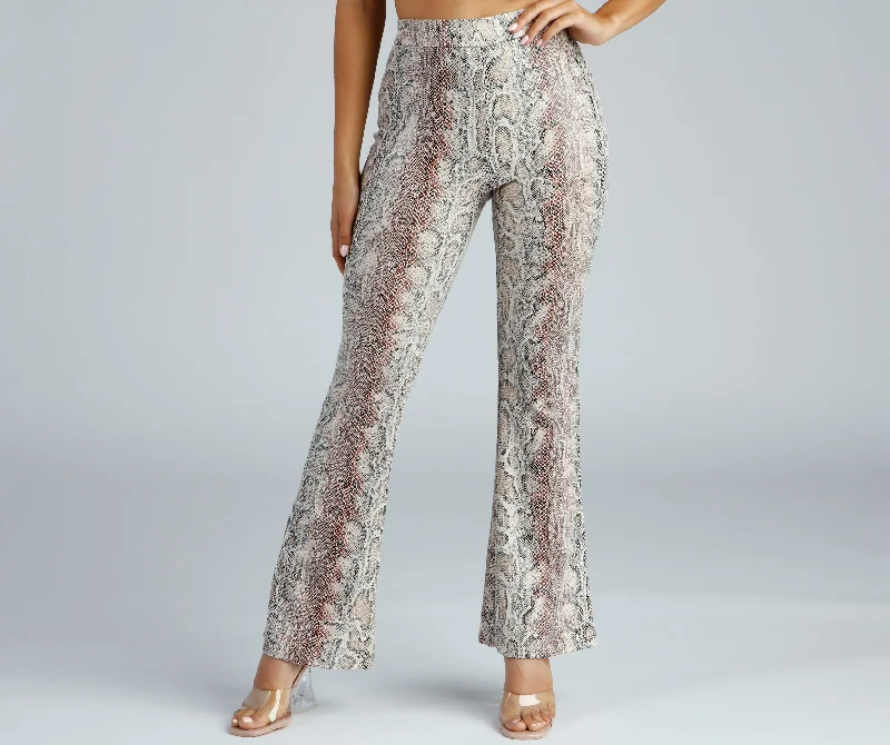 Weekend Deals That Sizzle Bring The Flair Snake Print Pants
