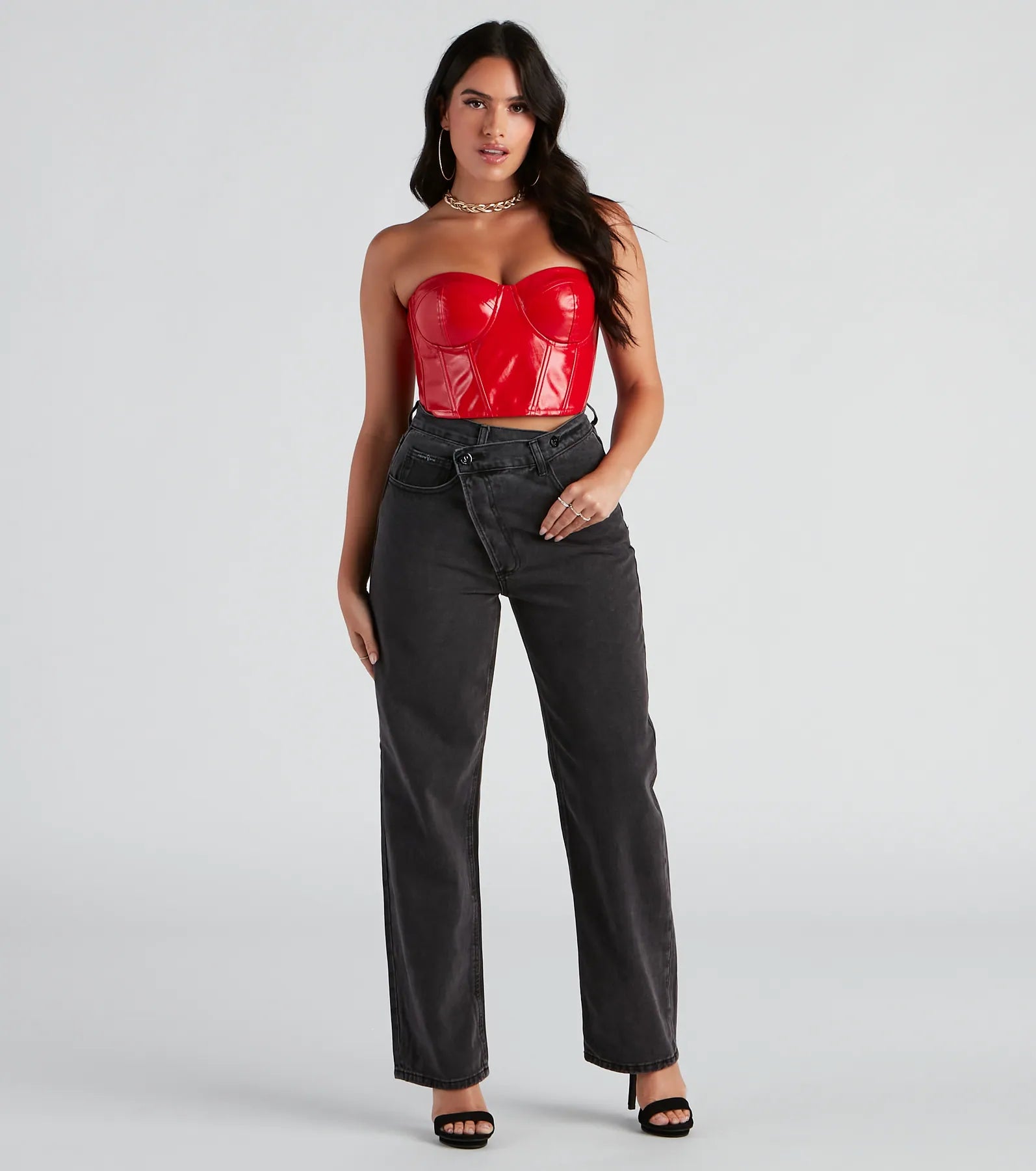 Savings Event Stretch The Rules High Rise Straight Leg Denim Jeans
