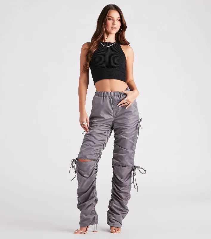 Online Exclusive Finish Line High-Rise Knee Slit Joggers