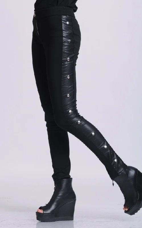 Closeout Black Leather Leggings