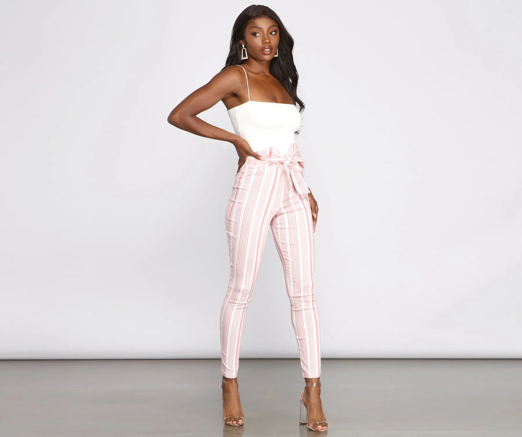 Markdown Sale High Waist Skinny Striped Pants