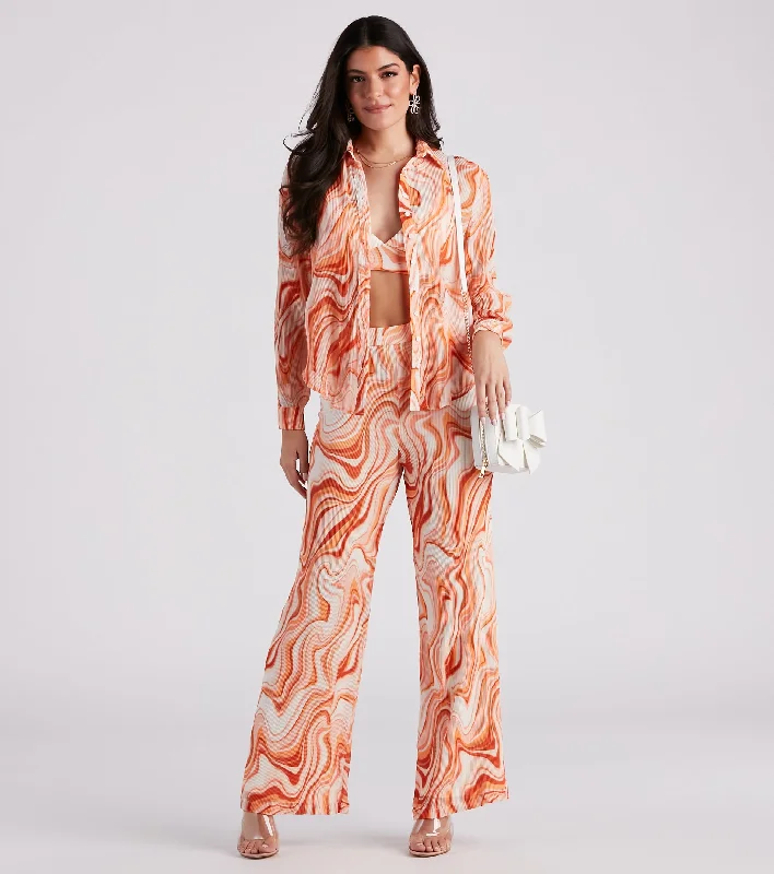 Weekend Shopping Bliss Spring Break Vibes Wide-Leg Pants