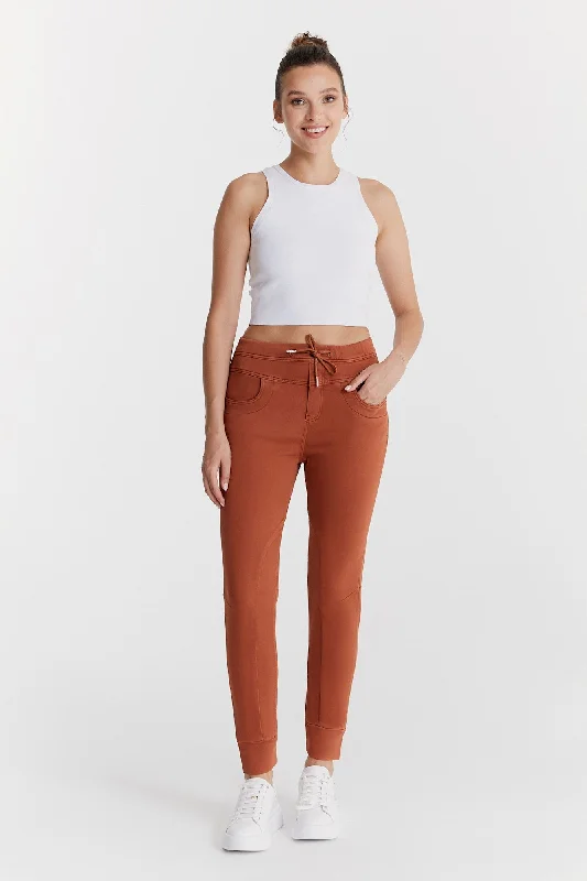 Epic Value Mila Mid Waist Jogger 5 Pocket Ankle Pants Cinnamon