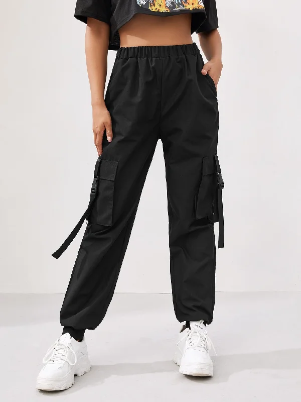 Deal Frenzy Casual Plain Pocket High Waist Long Women Pants