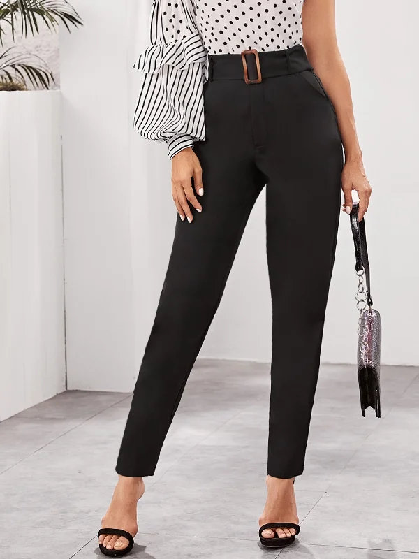 Best Bargains Elegant Plain Zipper High Waist Long Women Pants