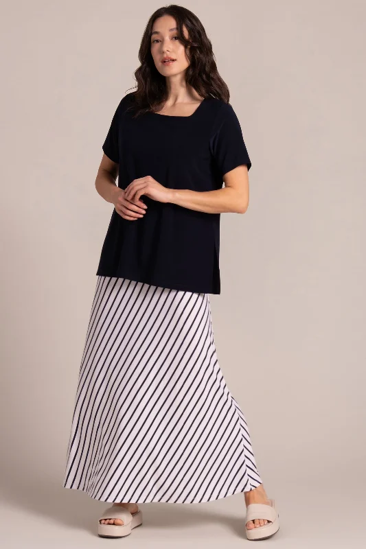 Today’s Deal Essential A-Line Skirt | Navy Stripe
