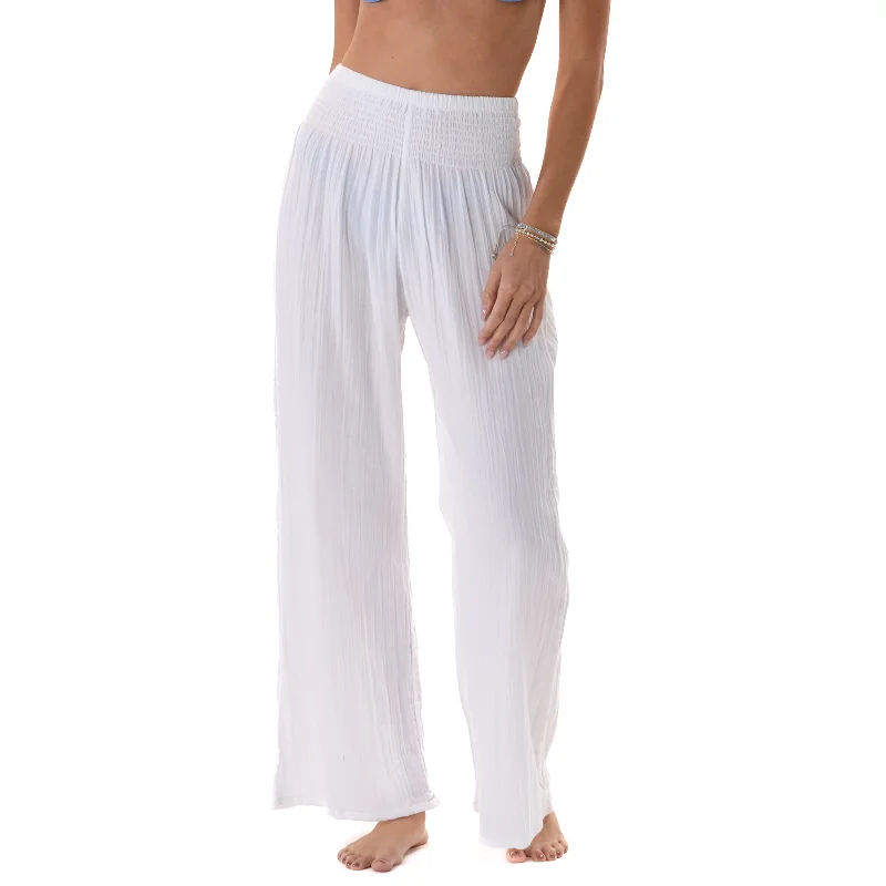 Reduced Price White Wide Leg Beach Cotton Pants