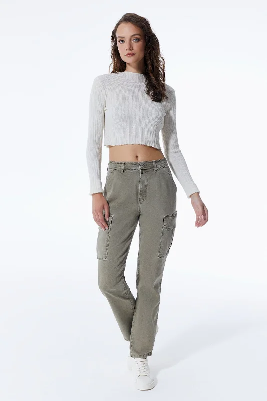 Make Your Weekend Count with Savings Daphne High Waist Cargo Pants Khaki