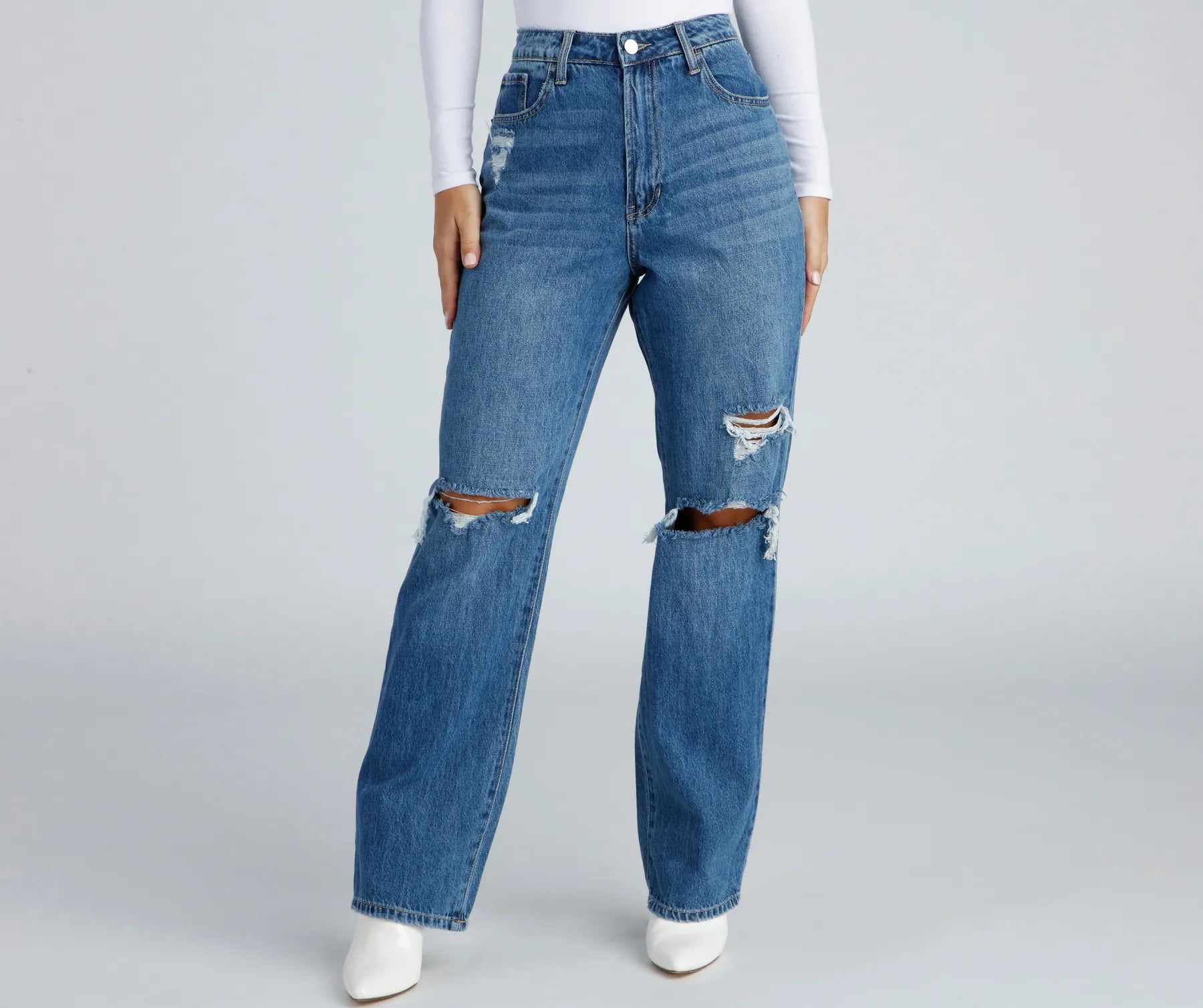 Epic Deals Classic Casual Distressed Boyfriend Jeans