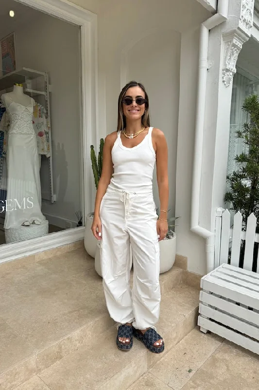 Weekend Savings Delight Cargo Link Pants White