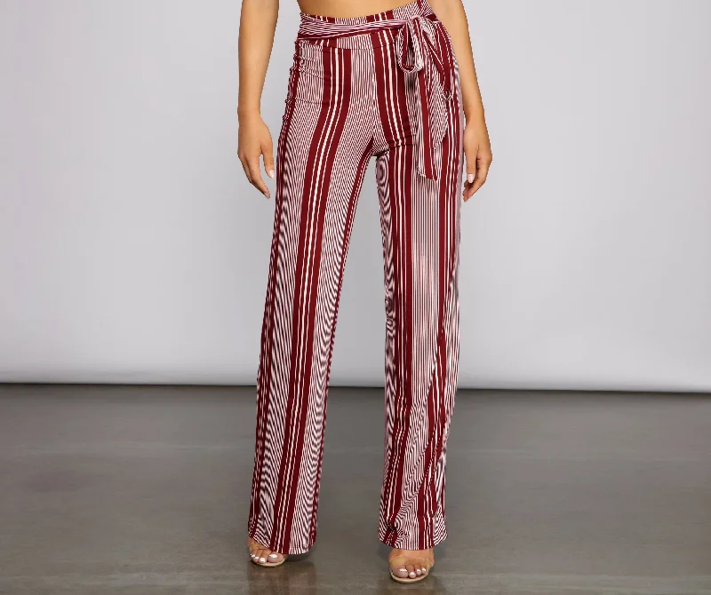 Extra Savings Sassy Striped Wide-Leg Pants