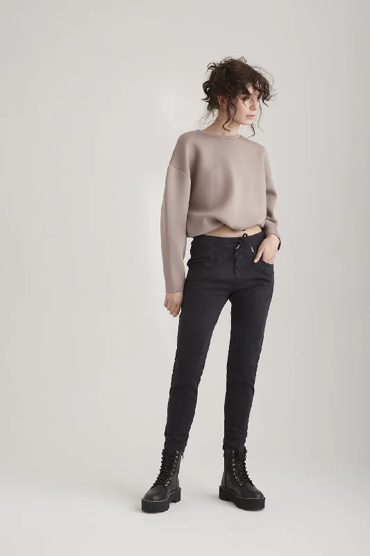 Low Cost Mila Mid Waist Jogger 5 Pocket Ankle Pants Black
