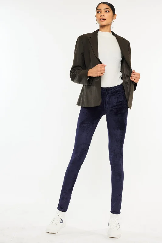 Mega Discount Ginny Mid Rise Velvet Ankle Skinny Pants