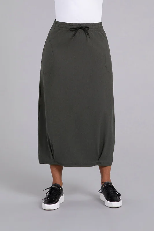 Lowest Rates Bamboo Fleece Pleat Hem Skirt | Raven