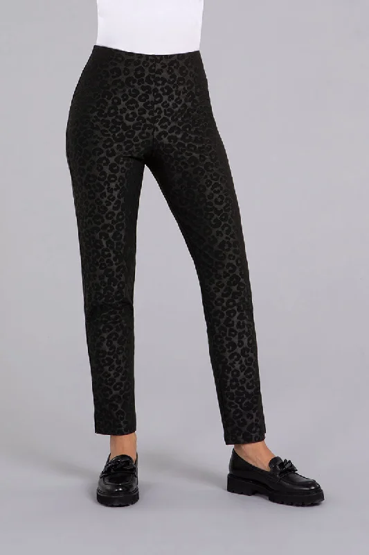 Grand Opening Sale Narrow Pant Midi | Black Animal Emboss