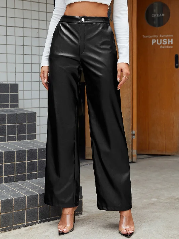 Weekend Discounts to Enjoy Casual Plain Zipper High Waist Long Women Pants