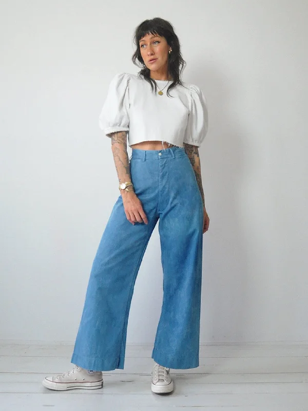 Friends and Family Sale 1940's Dyed Wide leg Sailor Pants (6 pairs)