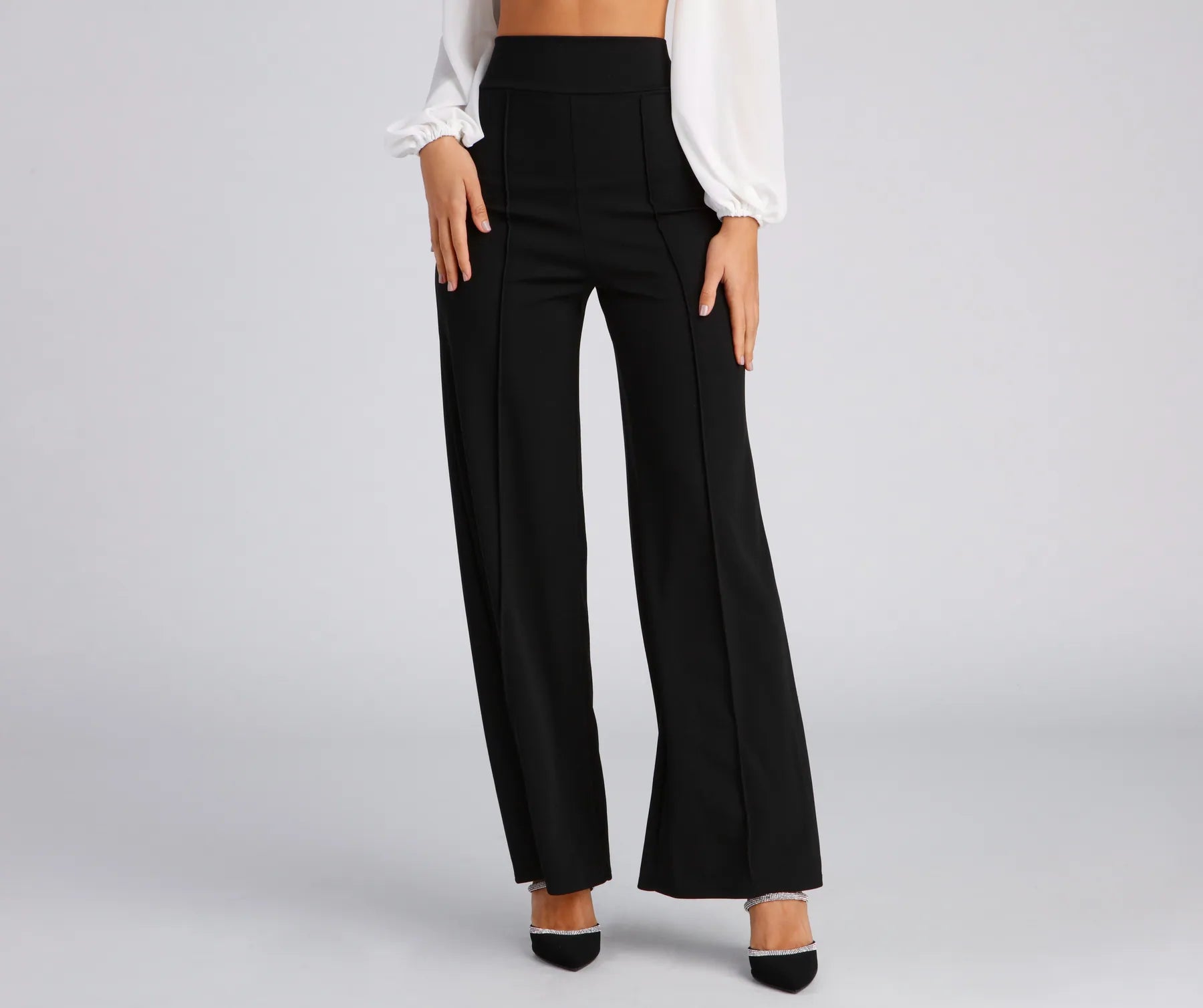 Overstock Pretty Preppy Twill Wide Leg Pants