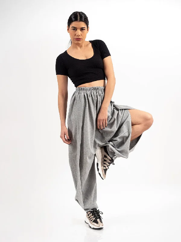 Special Price Oversize Gray Pants With Cutouts