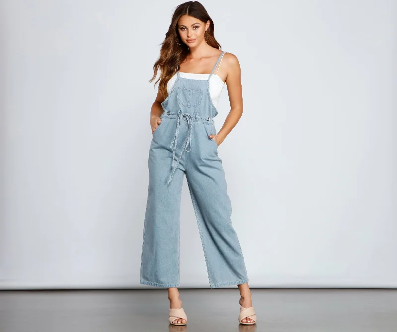 Weekend Bargains Galore Girl Next Door Wide Leg Overalls
