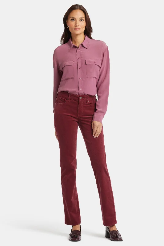 Buy Now Marilyn Straight Pants In Petite - Cranberry Pie