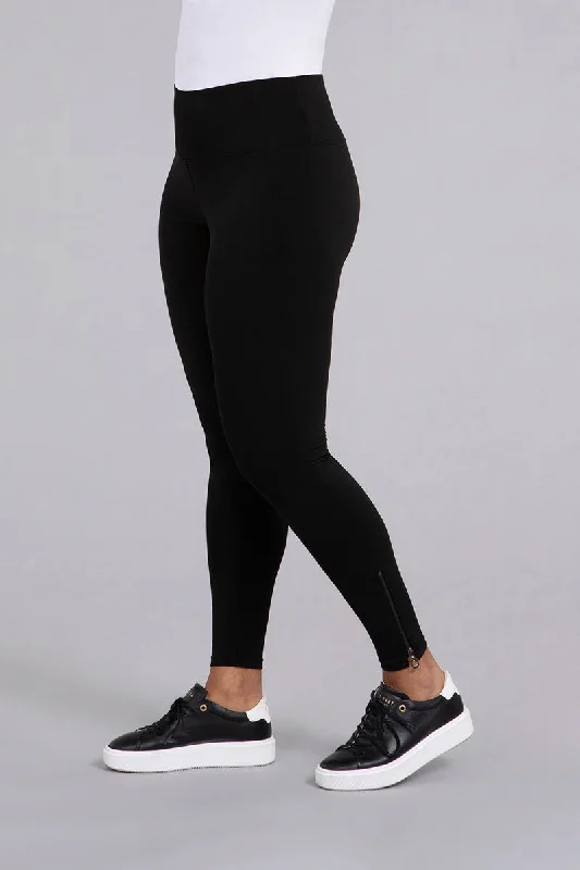 Massive Deals Jersey Fleece Back Zip Legging | Black