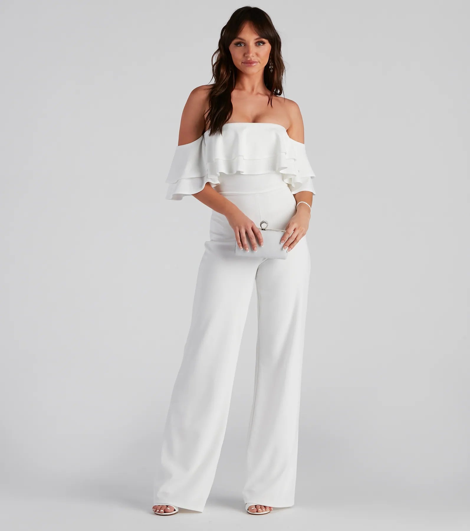 Weekend Bargains to Savor Iconic Elegance Off The Shoulder Jumpsuit