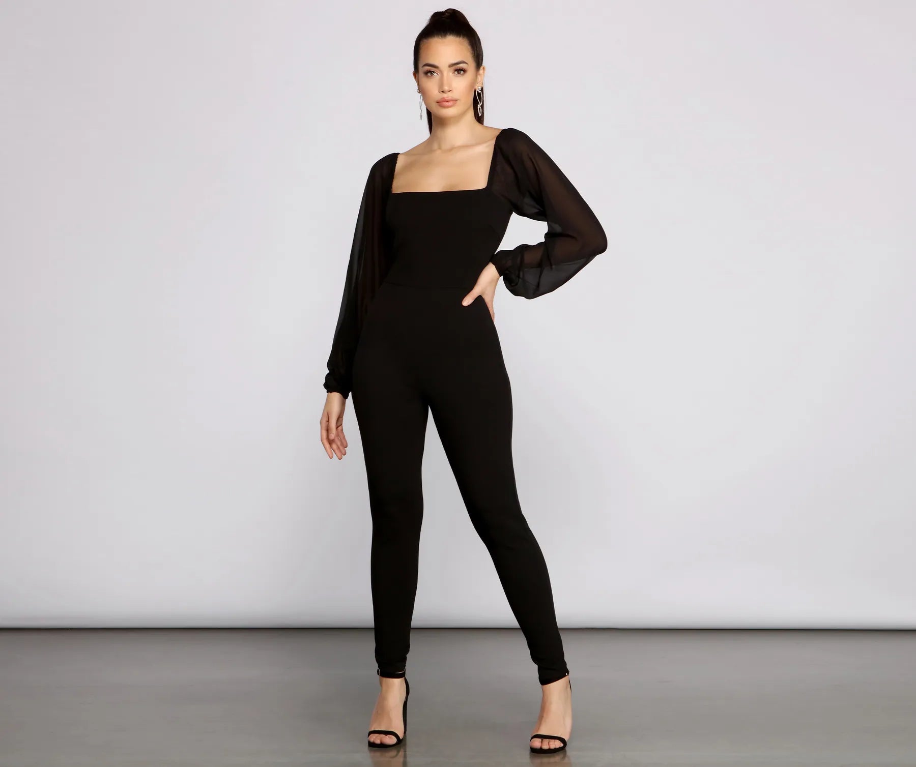 Weekend Offers That Delight Ready For My Closeup Chiffon Catsuit