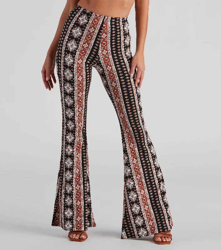 Members Only Faraway Lands Boho Flare Pants