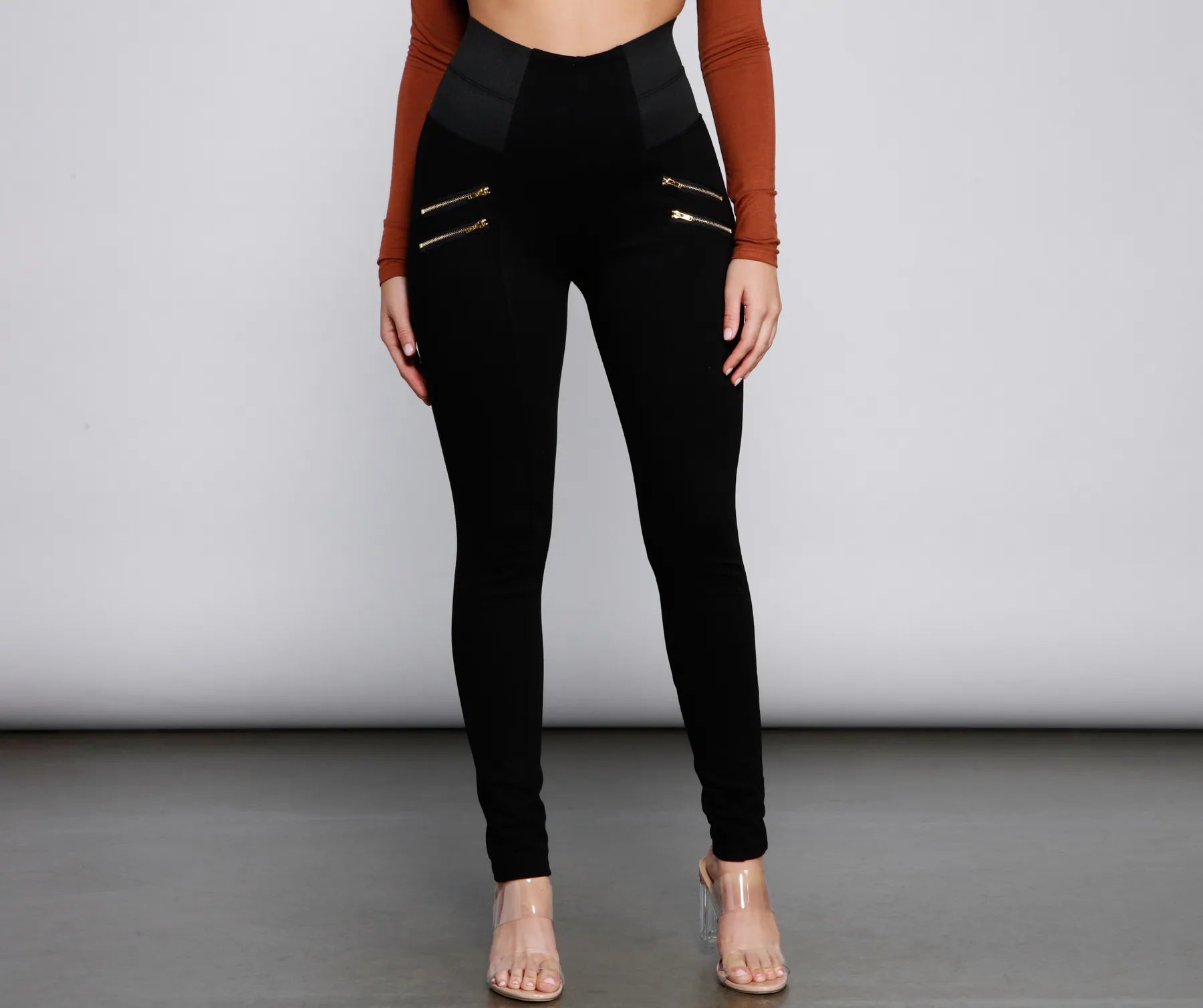 Price Buster Bringing The Edge High Waist Ponte Leggings