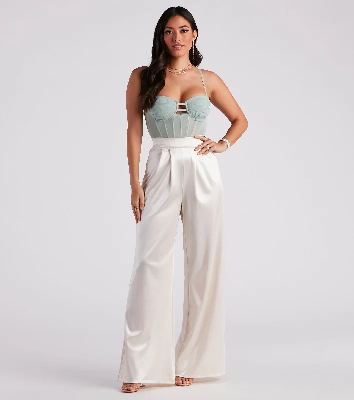 Weekend Savings Extravaganza Trending In Satin High Rise Pants