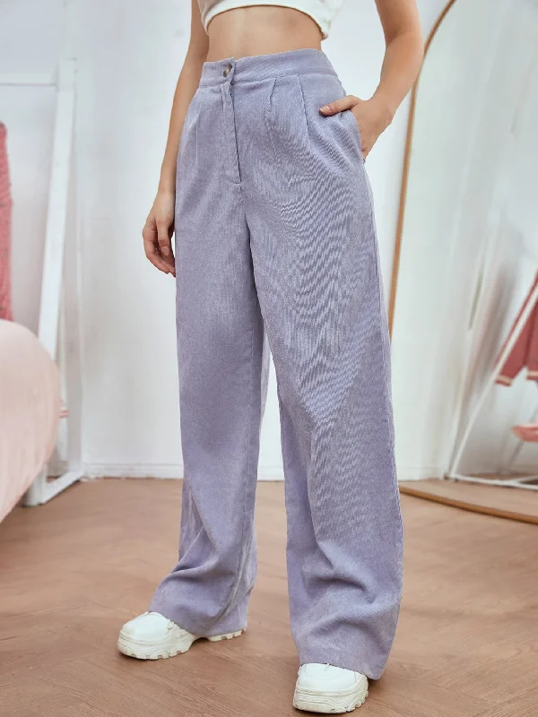 Discount Deals Casual Plain Zipper High Waist Long Women Pants