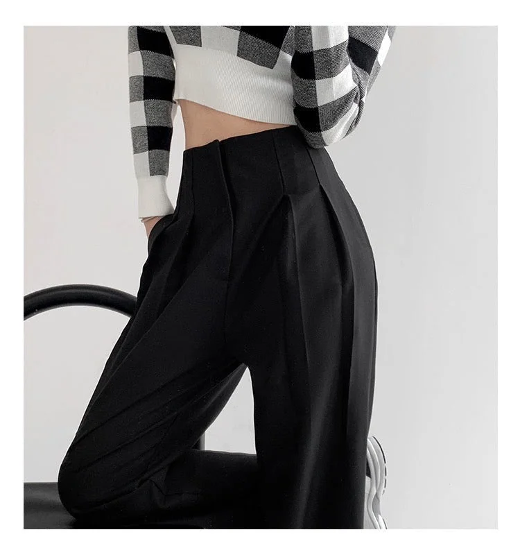 Weekend Specials to Savor Pleated Detail High Waist Pants