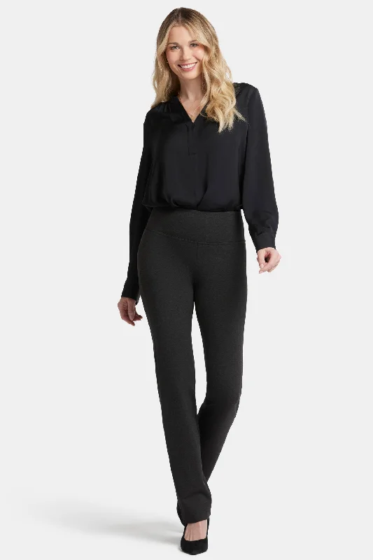 Major Savings Pull-On Straight Pants In Petite - Charcoal Heathered