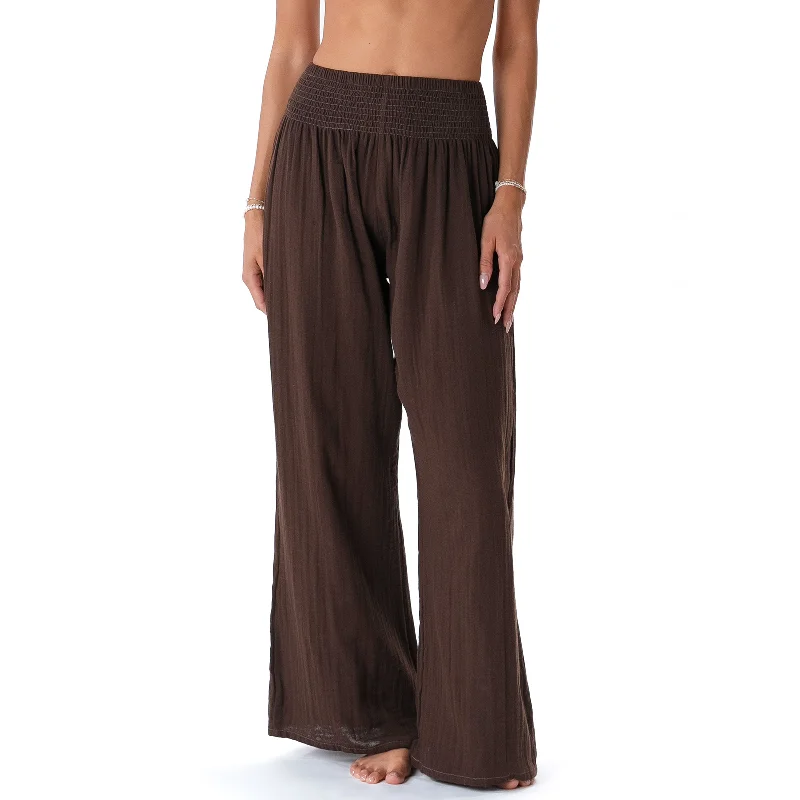 Don't Miss Espresso Wide Leg Cotton Pants