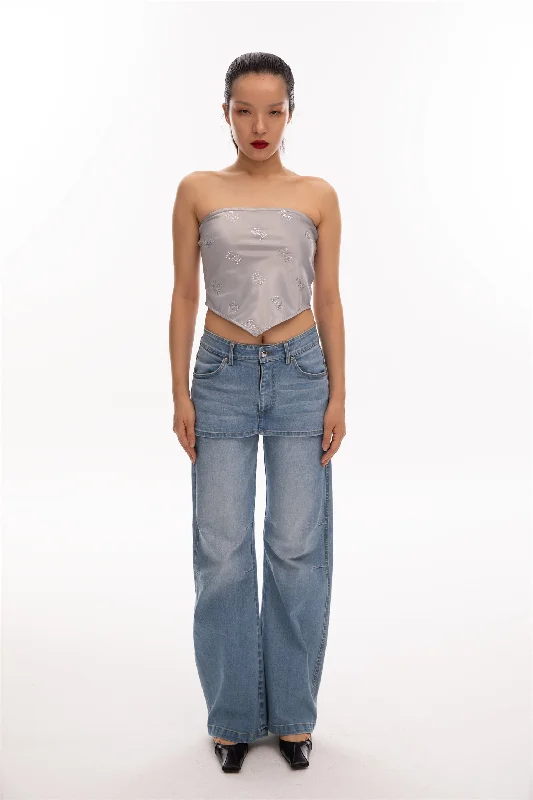 Early Access overskirt bilayer jeans