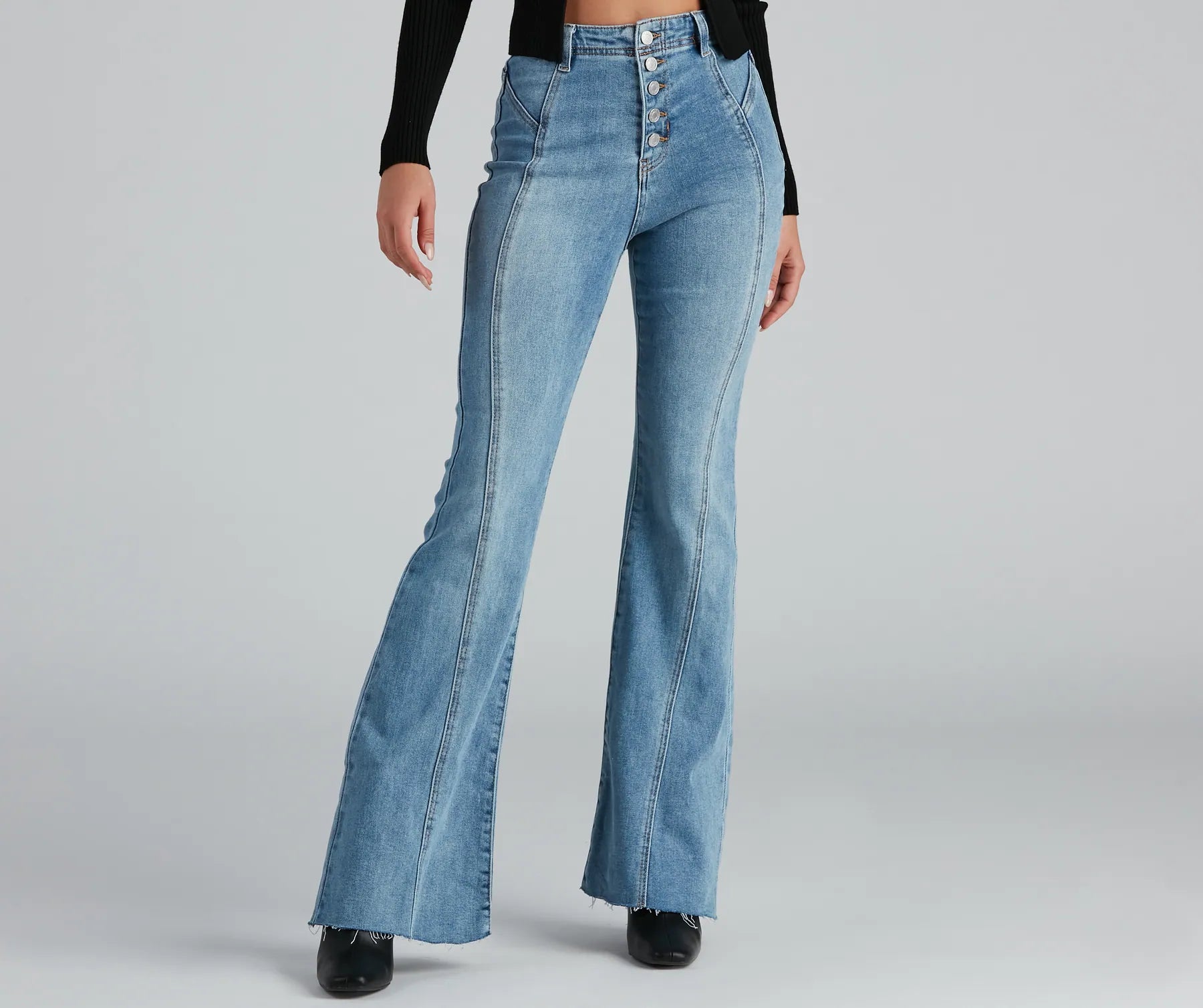 Weekend Sale: Don't Miss Out High-Rise Flared Straight-Leg Jeans
