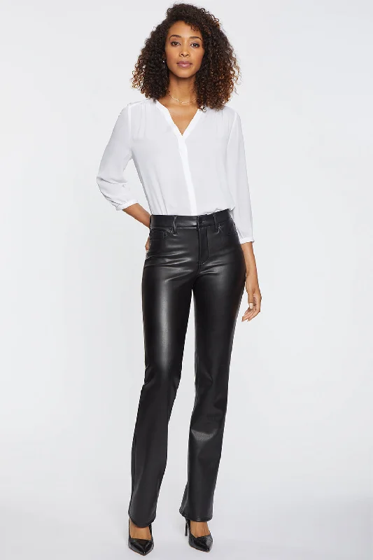 Weekend Deals to Brighten Your Day Faux Leather Marilyn Straight Pants - Black