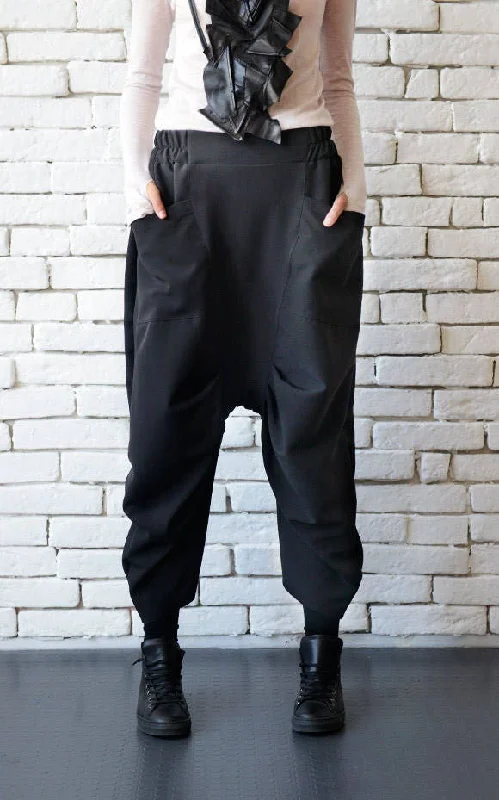 Amazing Value Drop Crotch Black Pants