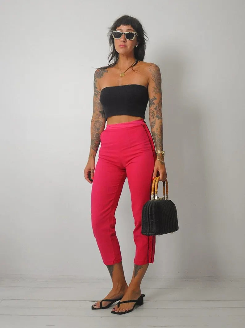 Act Now 1950's Side Zip Cigarette Pants