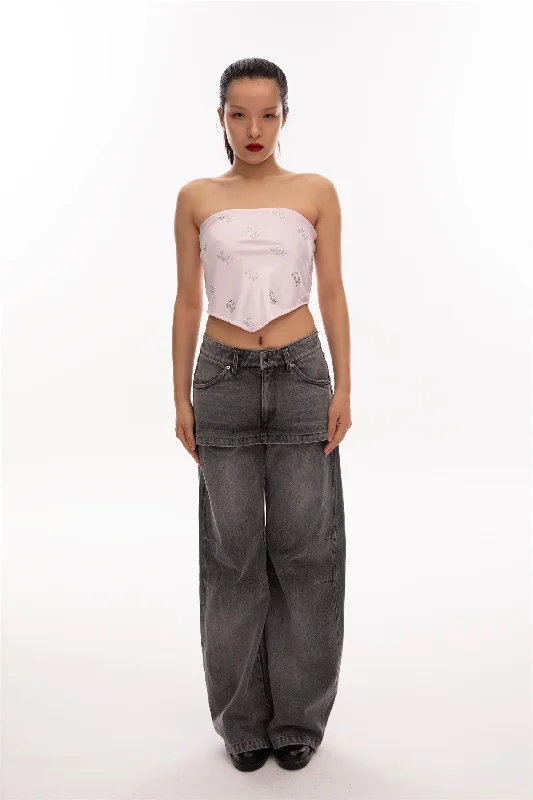 Low Prices overskirt bilayer jeans