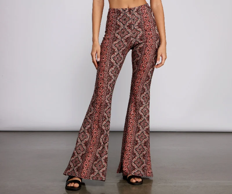 Weekend Deal Bold Boho Vibes Flared Pants