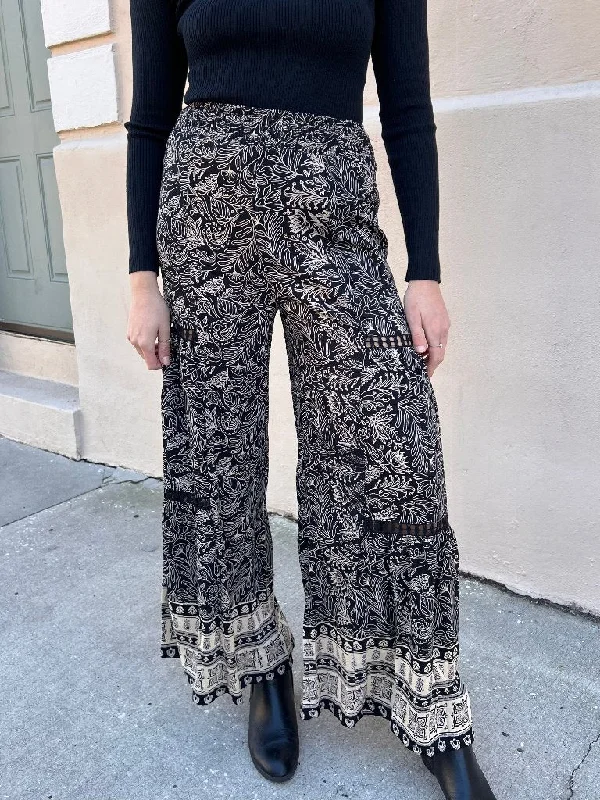 Major Savings JUNO PRINTED PANTS IN BLACK