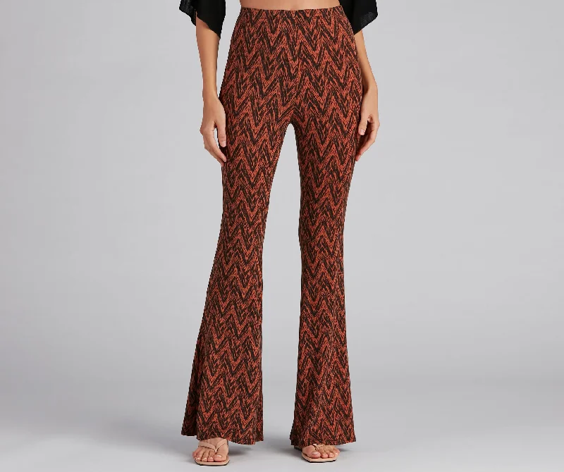 Quick Deals Chevron Chills Flare Pants