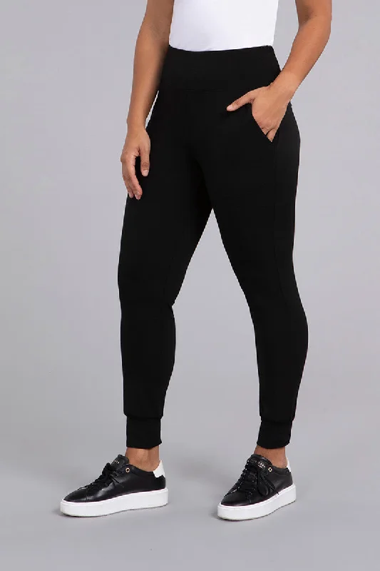 Year-End Clearance Jersey Fleece Back Jogger Legging | Black